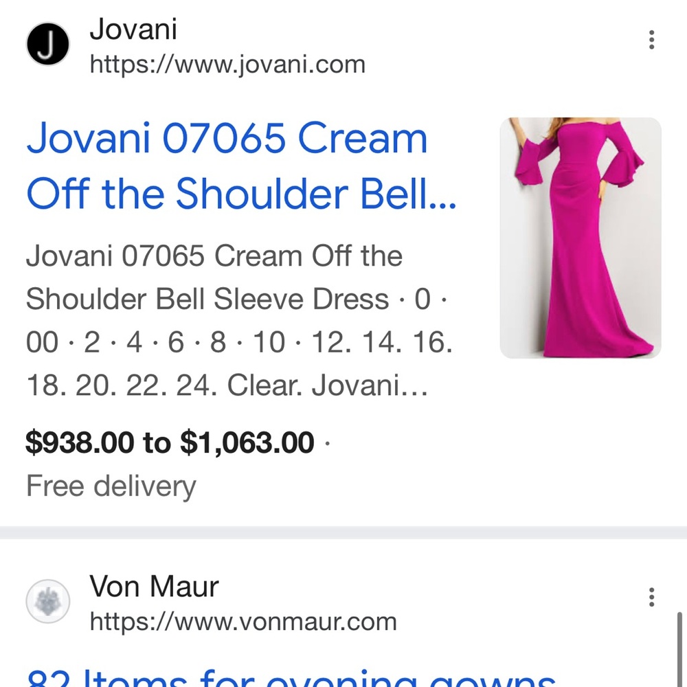 Jovani Fuchsia Off-Shoulder Long Sleeve Dress